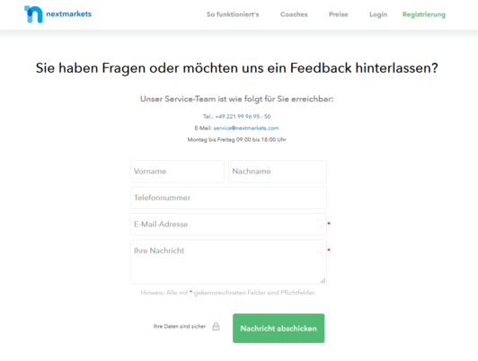 Der Support ist gut erreichbar