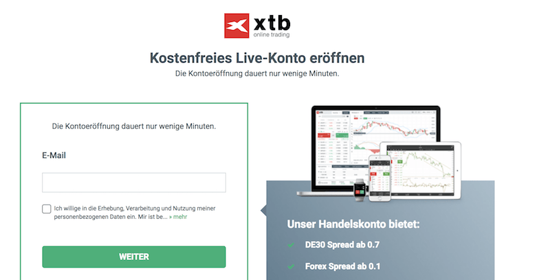 XTB Kontoeröffnung