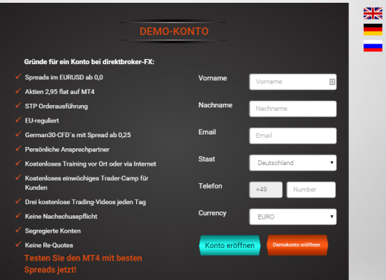 Demo I direktbroker-FX direktbroker-FX Registrierung