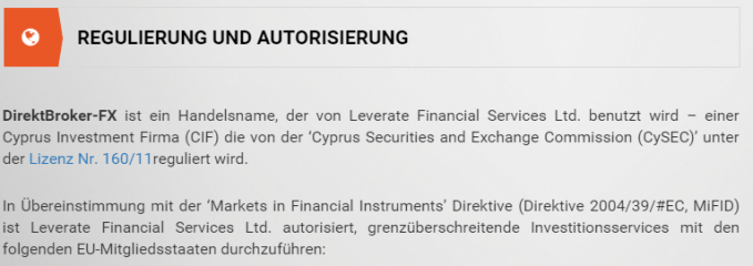 Regulation & Authorization I direktbroker-FX direktbroker-FX