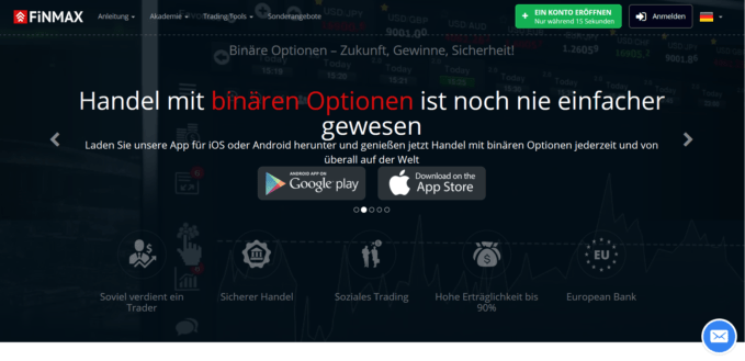 Finmax stellt seinen Kunden Mobile Apps zur Verfügung