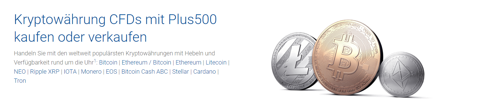Plus500 ermöglicht den Handel von Kryptowährungen