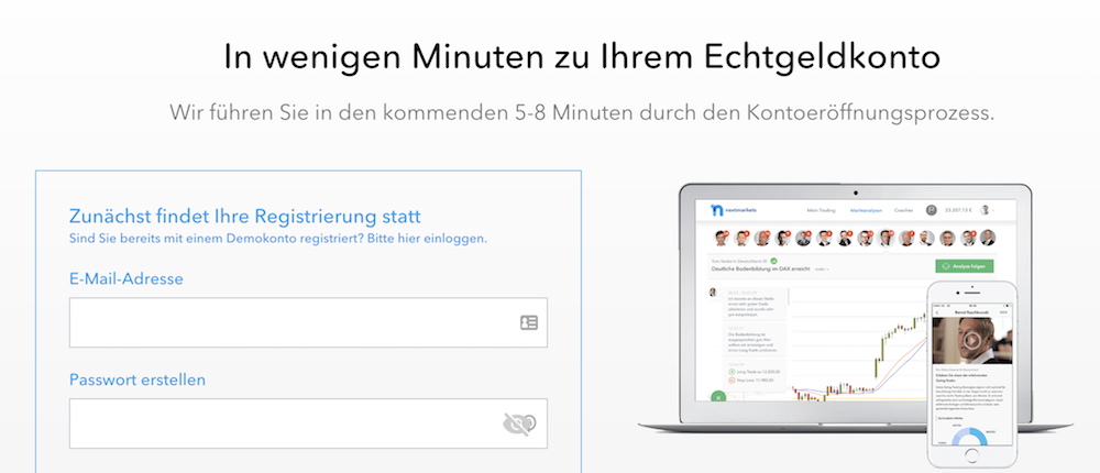 nextmarkets Kontoeröffnung