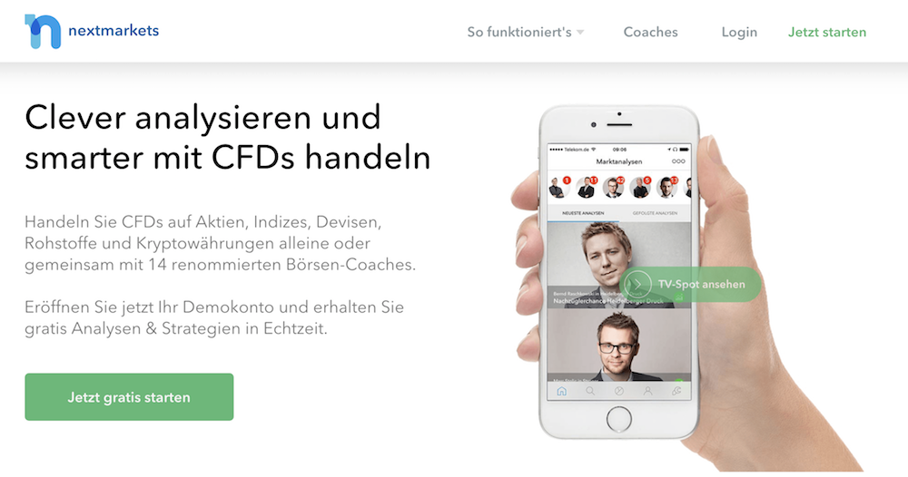 nextmarkets Webauftritt